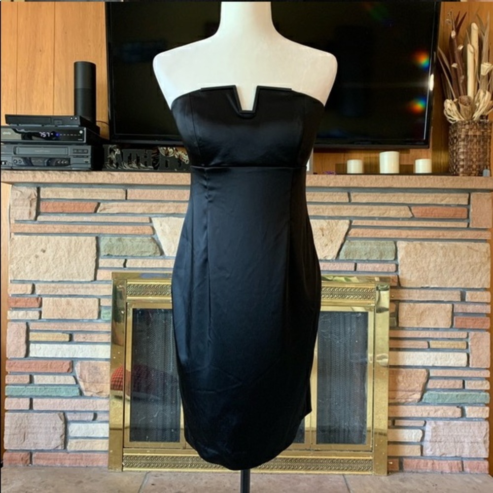 New Calvin Klein Strapless Satin Stretch Dress Sz 4
